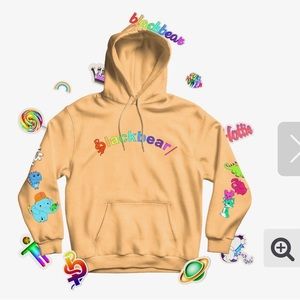 Black bear Anxiety free hoodie (peach)